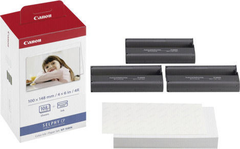 Canon KP-108IN Photo Paper Selphy CP A6 (10x15) 260gr/m² for Printers Thermal Sublimation/Transfer 108 Sheets