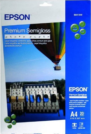 Epson Premium Semi Gloss Photo Paper A4 (21x30) 251gr/m² for Printers Inkjet 20 Sheets