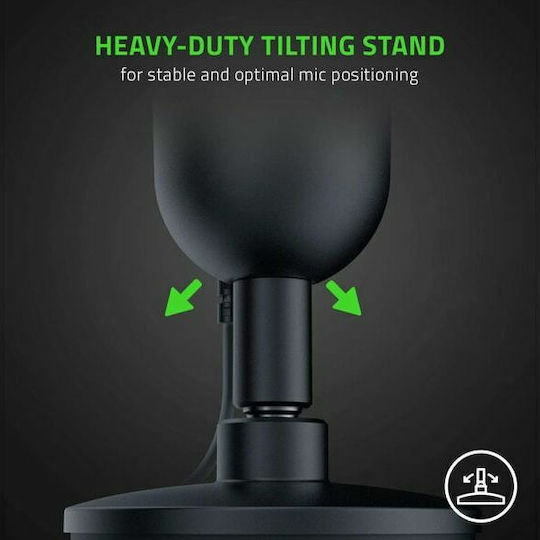 Razer Seiren Mini Кондензаторен Микрофон USB Настолен за Вокали Черен в Черен Цвят