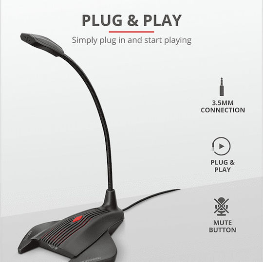 Trust GXT 239 Nepa Electret Μικρόφωνο 3.5mm Gooseneck για Φωνητικά