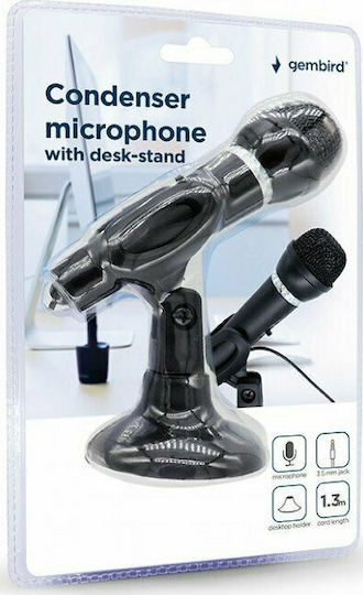 Gembird MIC-D-04 Microfon Condensator 3.5mm Portabil, De masă pentru Vocale