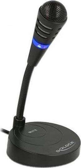 DeLock USB Microphone with base and Touch-Mute Button Microphone USB Desktop, Gooseneck
