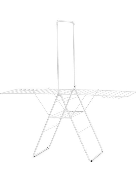 Brabantia Hangon Rod Πτυσσόμενη Απλώστρα Δαπέδου από Μέταλλο με Μήκος Απλώματος 25m Fresh White