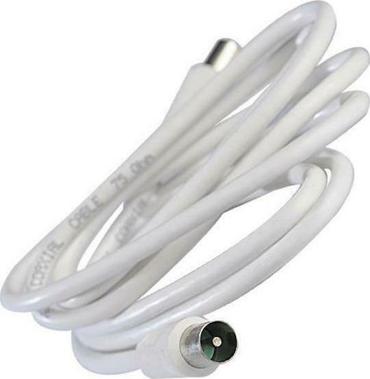 Bridge Cable Antenna Cable Coax male - Coax female White 3m (30087Α) 1pcs