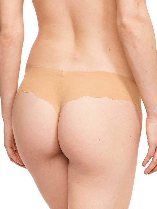 Zero Hipster Γυναικεία String 2Pack χωρίς Ραφές Μπεζ