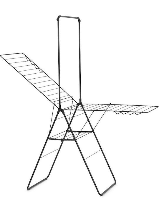 Brabantia Hangon Rod Πτυσσόμενη Απλώστρα Δαπέδου από Μέταλλο για τον Κήπο με Μήκος Απλώματος 25m Matt Black