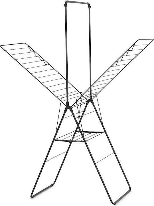 Brabantia Hangon Rod Πτυσσόμενη Απλώστρα Δαπέδου από Μέταλλο για τον Κήπο με Μήκος Απλώματος 25m Matt Black