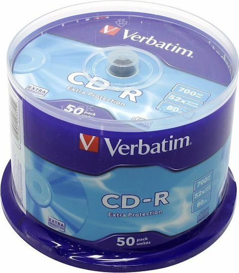 Verbatim Εγγράψιμα CD-R 52x 700MB Cake Box 50τμχ