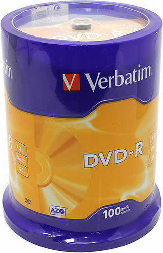Verbatim Εγγράψιμα DVD-R 16x 4.7GB Cake Box 100τμχ
