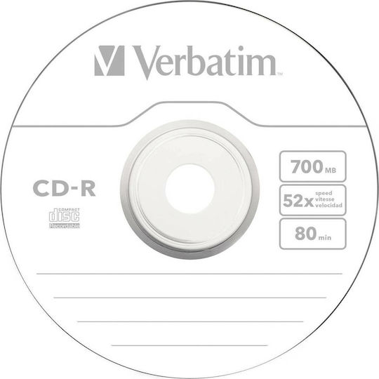 Verbatim Εγγράψιμα CD-R 52x 700MB Cake Box 50τμχ