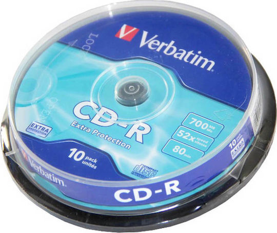 Verbatim Εγγράψιμα CD-R 52x 700MB Cake Box 10τμχ