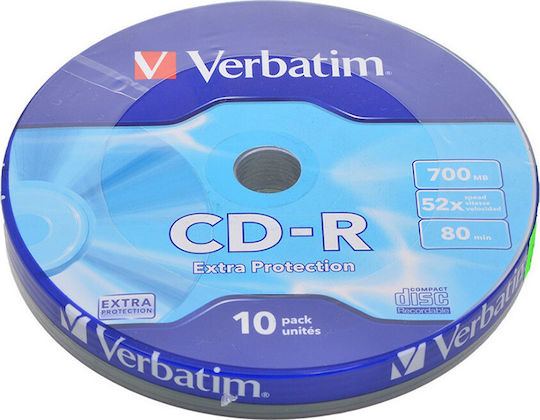 Verbatim Εγγράψιμα CD-R 52x 700MB Cake Box 10τμχ
