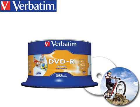 Verbatim Recordable DVD-R 16x 4.7GB Cake Box 50pcs