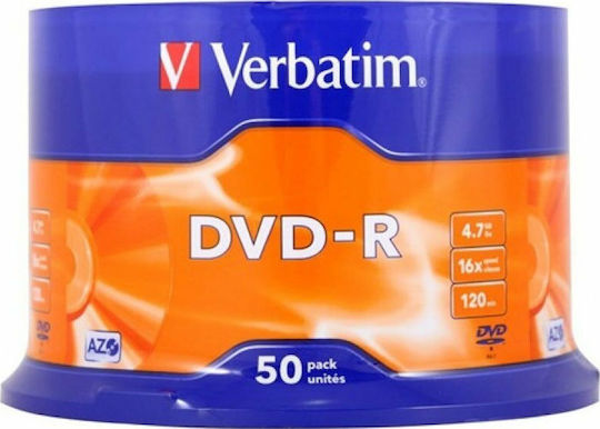 Verbatim Εγγράψιμα DVD-R 16x 4.7GB Cake Box 50τμχ