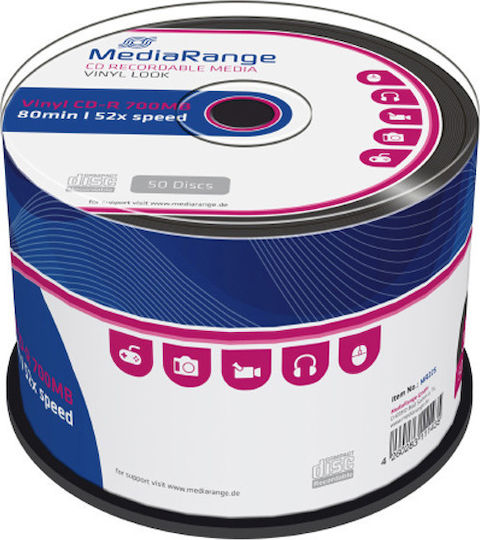 MediaRange Εγγράψιμα CD-R 52x 700MB Cake Box 50τμχ