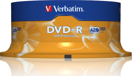 Verbatim Recordable DVD-R 16x 4.7GB Cake Box 25pcs