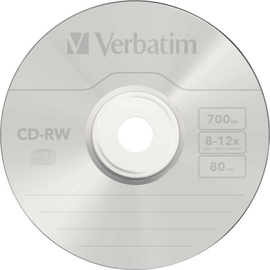 Verbatim Επανεγγράψιμα CD-RW 12x 700MB Cake Box 10τμχ