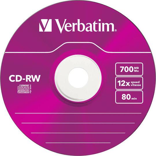 Verbatim Επανεγγράψιμα CD-RW 12x 700MB 5τμχ