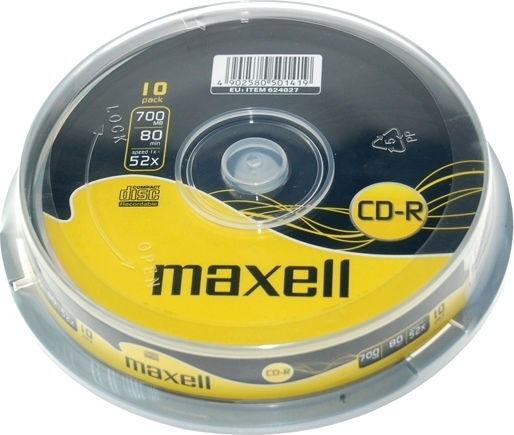 Maxell Beschreibbare CD-R 52x 700MB Kuchenbox 10Stück