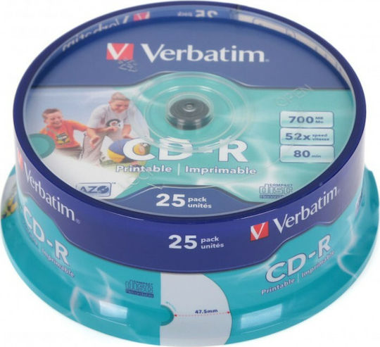 Verbatim Azo Εγγράψιμα CD-R 52x 700MB Cake Box 25τμχ