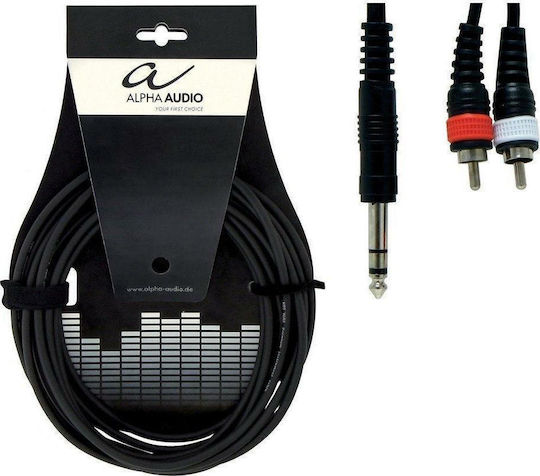 Alpha Audio Y-Cable 6.3mm male - 2x RCA male 3m (190.155)