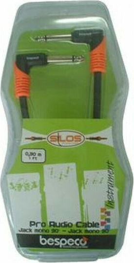 Bespeco Cable 6.3mm male - 6.3mm male 0.3m (SLPP030)