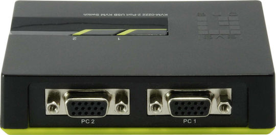 Level One KVM-0222 2 PC VGA+USB Black Edition