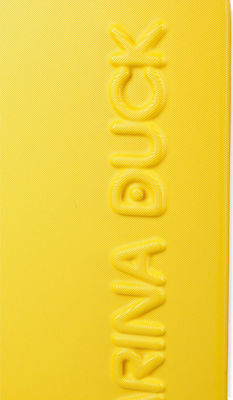 Mandarina Duck Logoduck + Expandable Cabin Travel Suitcase Hard Yellow with 4 Wheels Height 55cm