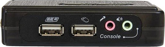 StarTech 2 Port Black USB KVM Switch Kit with Audio and Cables