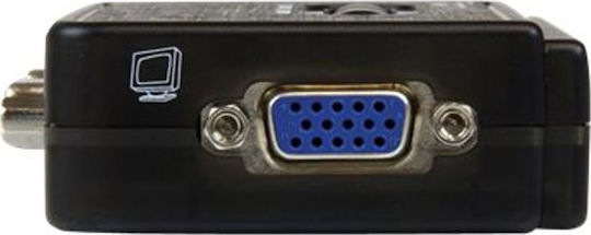 StarTech 2 Port Black USB KVM Switch Kit with Audio and Cables