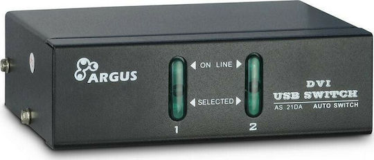 Inter-Tech AS-21DA KVM & Data Switch με Audio / DVI / USB 2.0 / USB-B