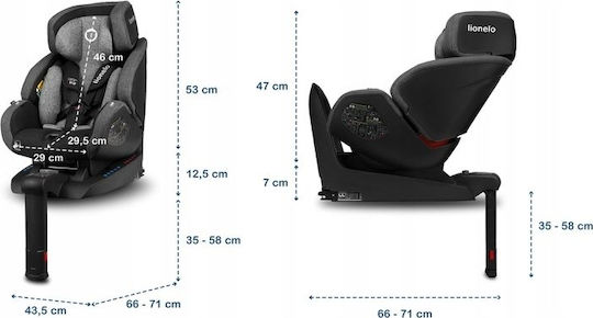 Lionelo Lukas Καθισματάκι Αυτοκινήτου i-Size με Isofix Carbon 0-18 kg