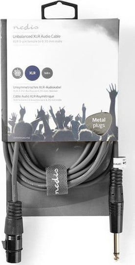 Nedis Cable XLR female - 6.3mm male Γκρι 5m COTH15120GY50