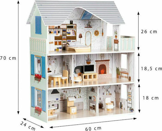 Ecotoys Emma Ξύλινο Κουκλόσπιτο