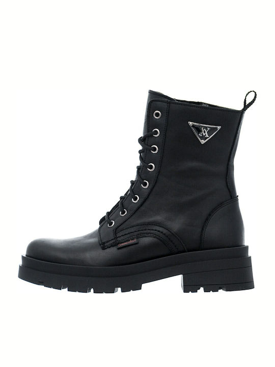 Leather Women's Ankle Boots Black