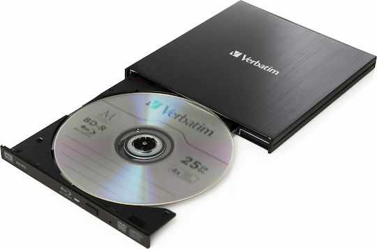 Verbatim External Slimline External Blu-Ray/DVD/CD Recorder for Desktop / Laptop Black