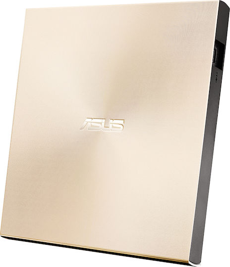 Asus ZenDrive U8M Externer Optisches Laufwerk Aufnahme/Wiedergabe DVD/CD für Schreibtisch / Laptop Gold