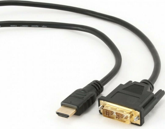 Cablexpert Кабел DVI-D мъжки - HDMI мъжки 0.5м Черен (CC-HDMI-DVI-0.5M)