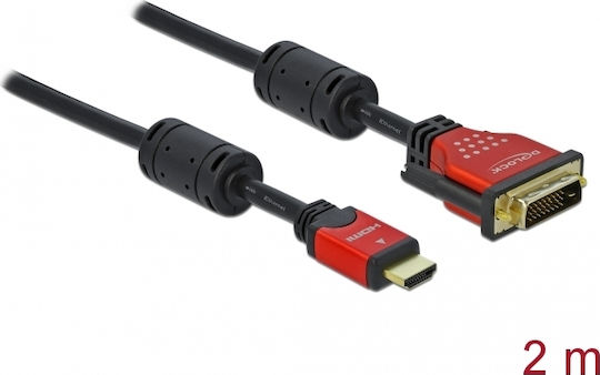 DeLock 2m DVI-D male to HDMI male Cable Black (84342)
