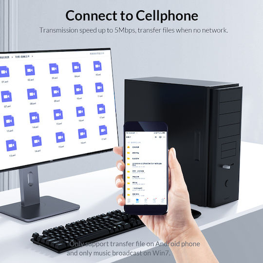 Orico BTA-608 USB Bluetooth 5.0 Адаптер с Обхват 20м Черен