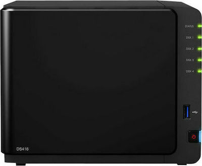 Synology DiskStation DS418 NAS Turnul cu 4 sloturi pentru HDD/SSD și 2 porturi Ethernet
