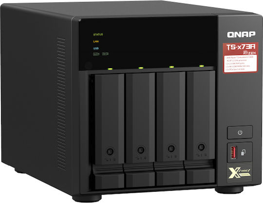 QNap TS-473A-8G NAS Tower με 4 θέσεις για HDD/M.2/SSD και 2 θύρες Ethernet