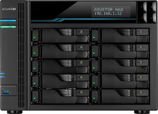 Asustor Lockerstor 10 (AS6510T) NAS Tower με 10 θέσεις για HDD/M.2/SSD και 2 θύρες Ethernet
