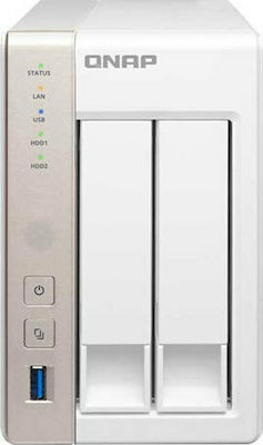 QNap TS-251+-8G NAS Turm mit 2 Steckplätzen für HDD/SSD und 2 Ethernet-Anschlüsse