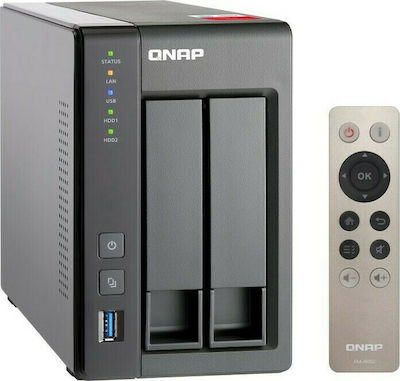 QNap TS-251+-8G NAS Turm mit 2 Steckplätzen für HDD/SSD und 2 Ethernet-Anschlüsse