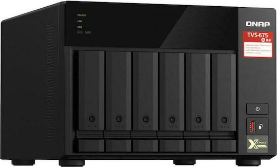 QNap TVS-675-8G NAS Tower με 6 θέσεις για HDD/M.2/SSD και 2 θύρες Ethernet