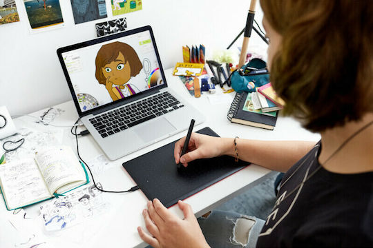 Wacom One Medium Stilou digital fără ecran Negru / Roșu