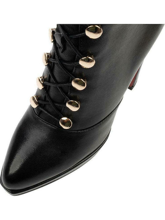 H3095-880 Ghete Dama De Piele Cu Toc Înalt Negre