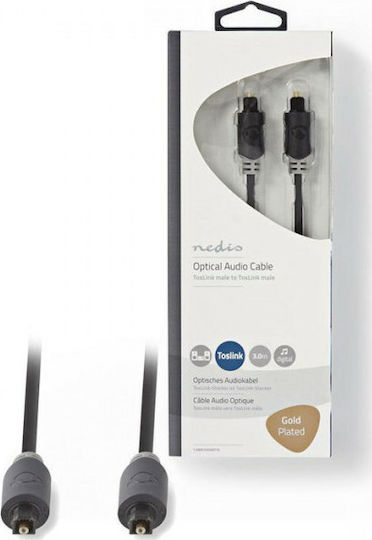Nedis Optical Audio Cable TOS male - TOS male Μαύρο 3m (CABW25000AT30)