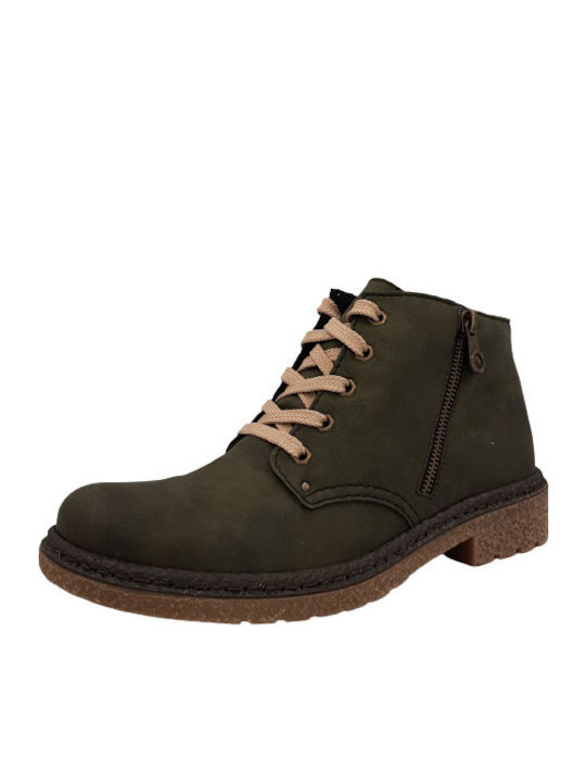 Rieker Leather Women's Ankle Boots Green